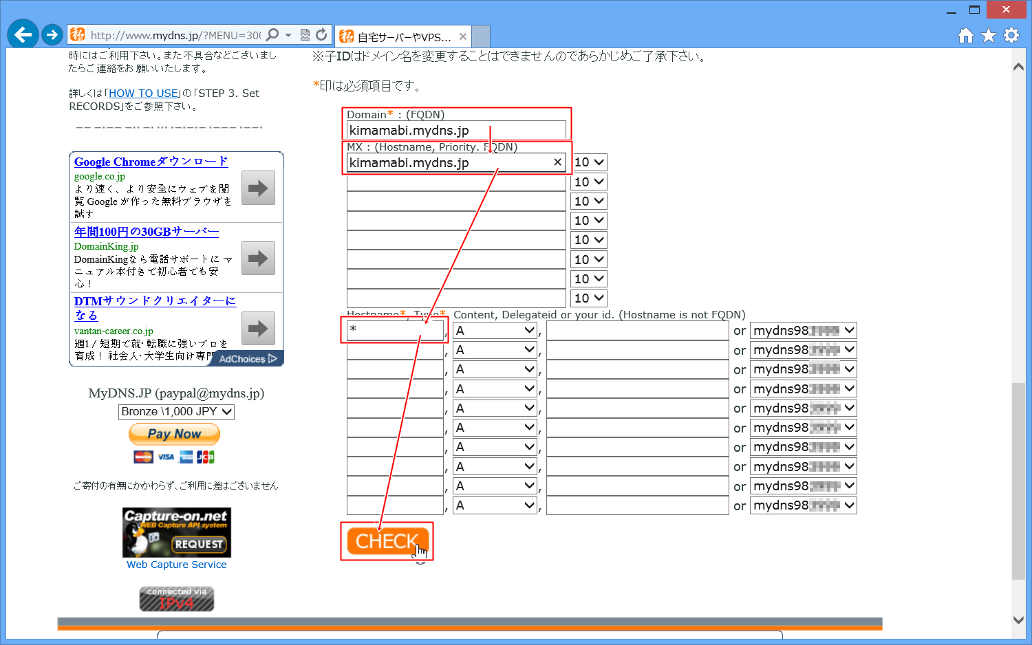 DOMAIN INFOをクリック