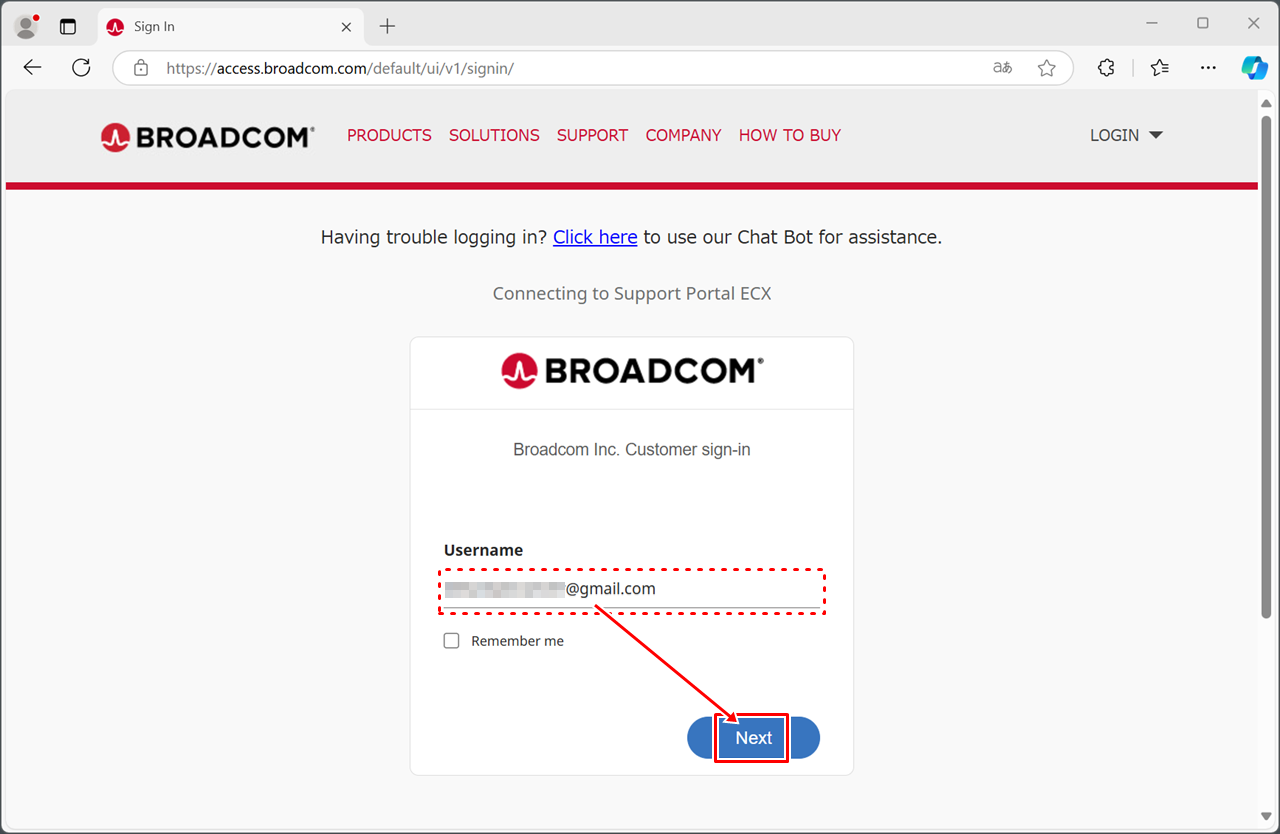 サイトにログイン